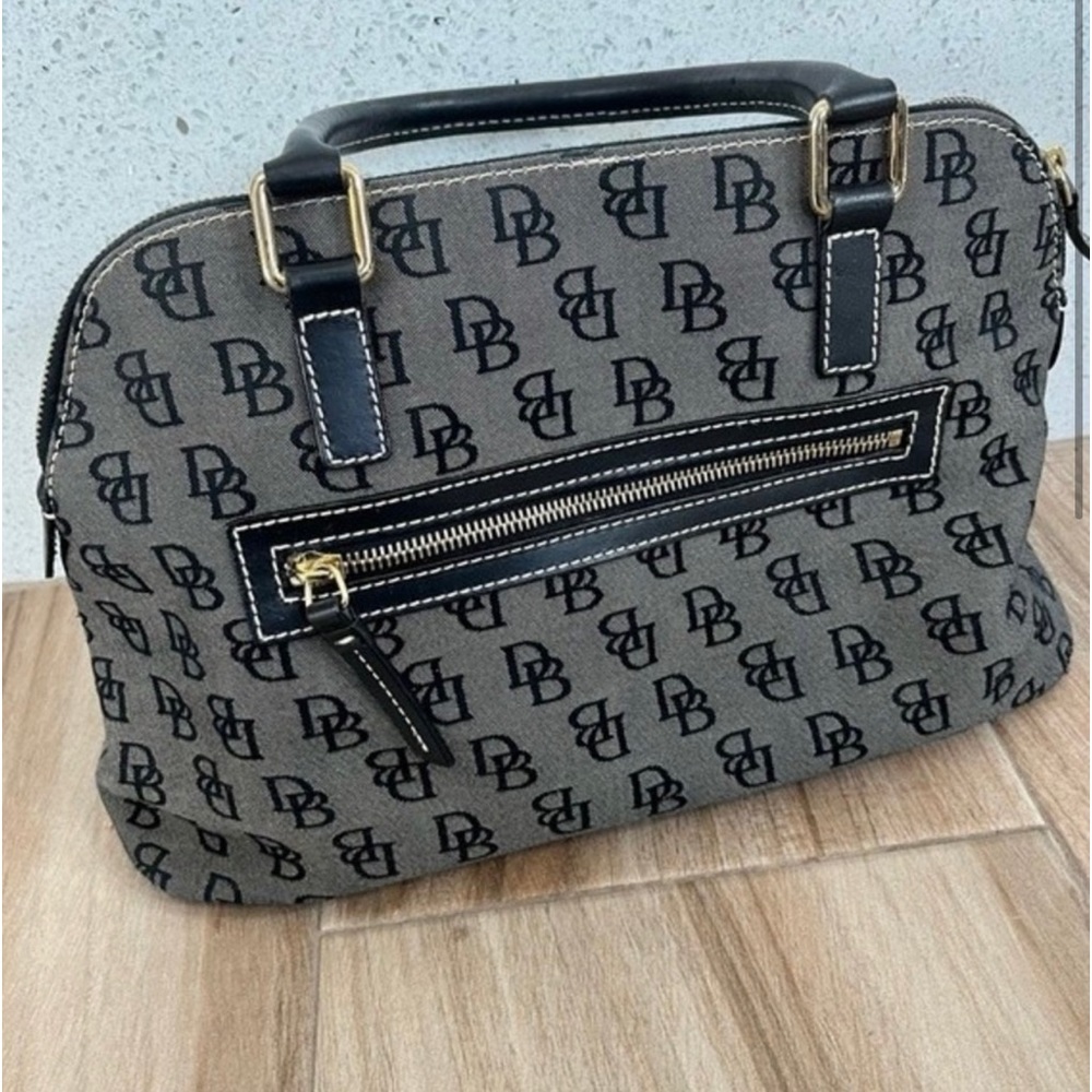 DOONEY AND BOURKE Large Domed Satchel Fabric with Classic Print